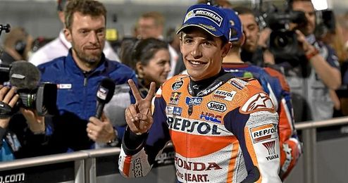 Márquez feliz tras la carrera Márquez feliz tras la carrera
