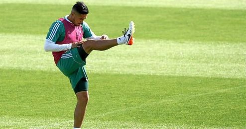 El peruano Vargas entrenando esta mañana. El peruano Vargas entrenando esta mañana.