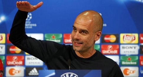 Guardiola, en rueda de prensa. Guardiola, en rueda de prensa.