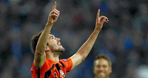 Facundo Ferreyra celebrando un tanto con la camiseta del Shakhtar Donetsk. Facundo Ferreyra celebrando un tanto con la camiseta del Shakhtar Donetsk.