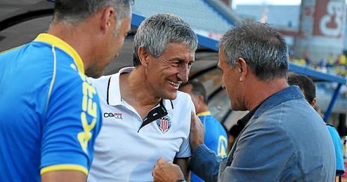 Quique Setién y Paco Herrera, cuando entrenaban al Lugo y a Las Palmas. Quique Setién y Paco Herrera, cuando entrenaban al Lugo y a Las Palmas.