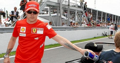 El piloto finlandés de Ferrari Kimi Räikkönen. El piloto finlandés de Ferrari Kimi Räikkönen.