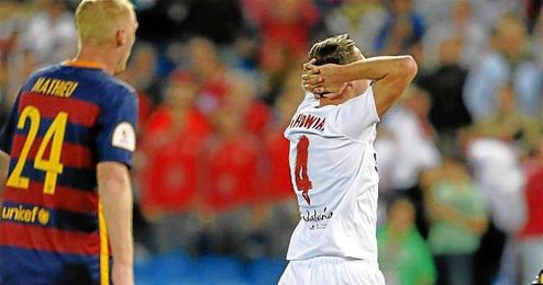 Kruchowiak se lamenta durante la final de la Copa del Rey. Kruchowiak se lamenta durante la final de la Copa del Rey.