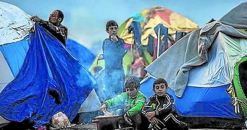 En la imagen, el campamento de refugiados de Idomeni, en Grecia. En la imagen, el campamento de refugiados de Idomeni, en Grecia.