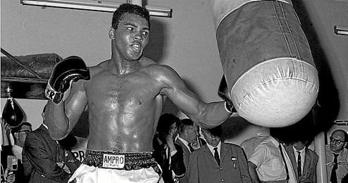 Muhammad Ali, en un entrenamiento. Muhammad Ali, en un entrenamiento.