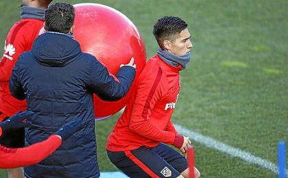 Kranevitter, entrenándose con el conjunto colchonero. Kranevitter, entrenándose con el conjunto colchonero.
