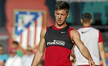 Vietto, entrenándose con el Atlético. Vietto, entrenándose con el Atlético.