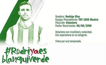 Rodri, refuerzo para la delantera cordobesista ante la salida de Andone. Rodri, refuerzo para la delantera cordobesista ante la salida de Andone.
