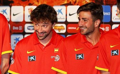 Sergio Llull junto a Ricky Rubio. Sergio Llull junto a Ricky Rubio.