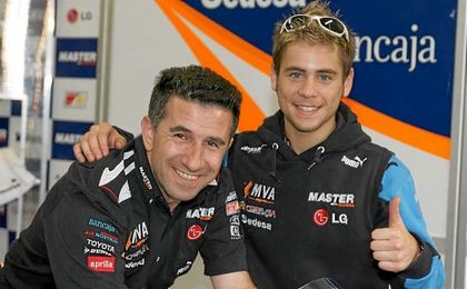 Álvaro Bautista junto a Jorge Martínez Aspar. Álvaro Bautista junto a Jorge Martínez Aspar.
