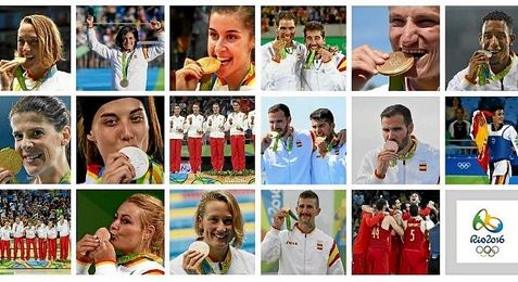 Las 17 medallas de España en Río 2016. Las 17 medallas de España en Río 2016.