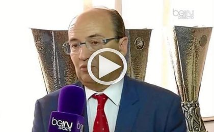 "Es un sorteo duro, difícil, pero tenemos opciones", dijo el presidente del Sevilla. "Es un sorteo duro, difícil, pero tenemos opciones", dijo el presidente del Sevilla.
