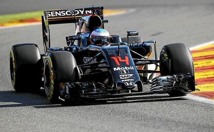 Alonso durante el GP de Bélgica. Alonso durante el GP de Bélgica.