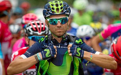 Alejandro Valverde durante la Vuelta. Alejandro Valverde durante la Vuelta.