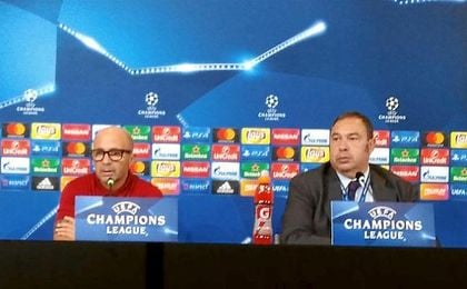 Sampaoli, en la sala de prensa del Juventus Stadium. Sampaoli, en la sala de prensa del Juventus Stadium.