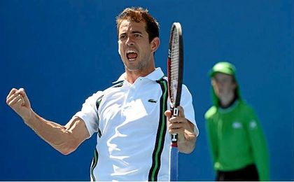 Guillermo García-López celebra un punto en el US Open. Guillermo García-López celebra un punto en el US Open.
