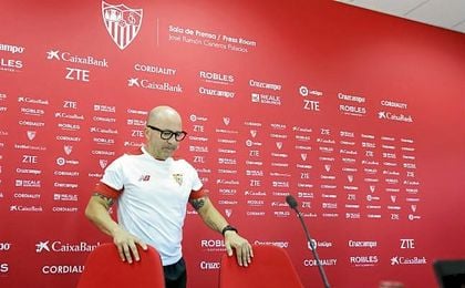 El entrenador del Sevilla F.C., Jorge Sampaoli. El entrenador del Sevilla F.C., Jorge Sampaoli.