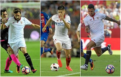 Franco Vázquez, Joaquín Correa y Vitolo son los principales candidatos a jugar arriba. Franco Vázquez, Joaquín Correa y Vitolo son los principales candidatos a jugar arriba.