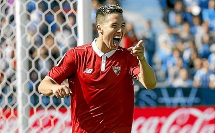 Nasri celebra su gol del pasado sábado en Butarque. Nasri celebra su gol del pasado sábado en Butarque.