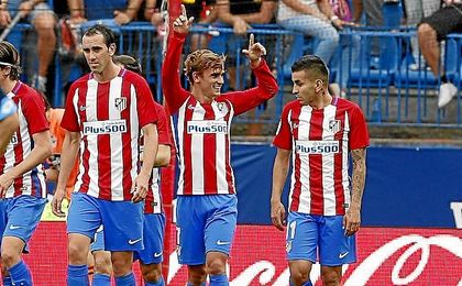 Griezmann celebra un gol en el Vicente Calderón. Griezmann celebra un gol en el Vicente Calderón.