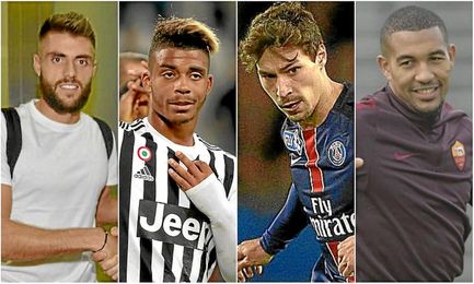David López, Lemina, Stambouli y Vainqueur. David López, Lemina, Stambouli y Vainqueur.