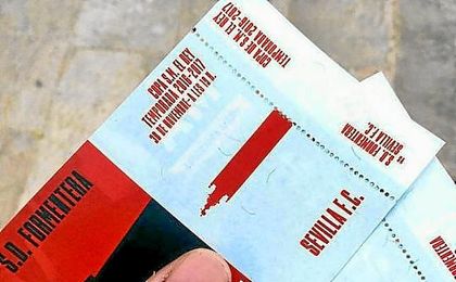 Imagen de dos entradas para el Formentera-Sevilla. Imagen de dos entradas para el Formentera-Sevilla.