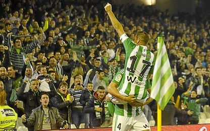 Joaquín y Bruno celebran el 1-0. Joaquín y Bruno celebran el 1-0.
