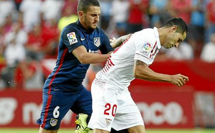 Vitolo, en una de sus actuaciones ante el Atlético. Vitolo, en una de sus actuaciones ante el Atlético.