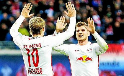 Emil Forsberg y Timo Werner forman la pareja de moda en el Leipzig. Emil Forsberg y Timo Werner forman la pareja de moda en el Leipzig.