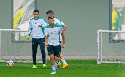Ceballos, entrenándose hoy. Ceballos, entrenándose hoy.