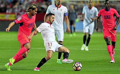 Sarabia, en el partido contra el Granada, en el que volvió a asistir. Sarabia, en el partido contra el Granada, en el que volvió a asistir.