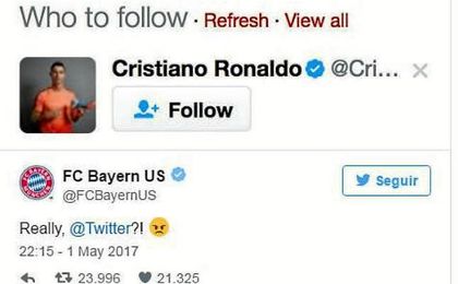 El Bayern, Cristiano y la sugerencia de Twitter El Bayern, Cristiano y la sugerencia de Twitter
