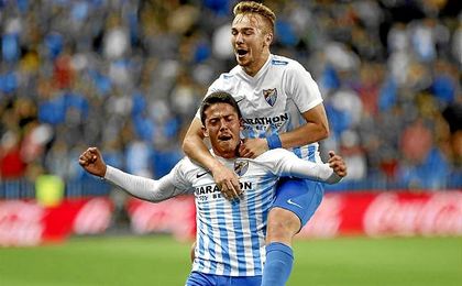 Fornals celebra su gol contra el Sevilla. Fornals celebra su gol contra el Sevilla.