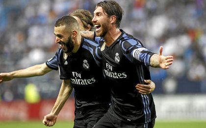 Ramos celebra el segundo gol blanco. Ramos celebra el segundo gol blanco.
