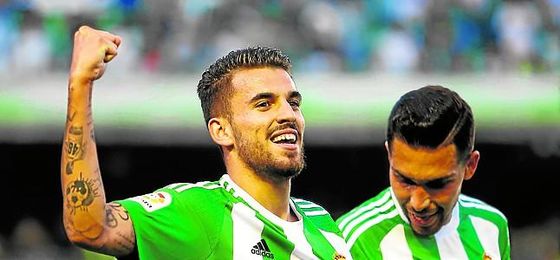 Dani Ceballos, celebrando un tanto con el Betis. Dani Ceballos, celebrando un tanto con el Betis.
