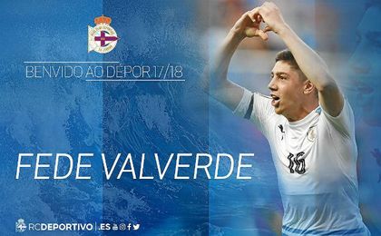 El Deportivo oficializa la cesión del uruguayo del Real Madrid Fede Valverde El Deportivo oficializa la cesión del uruguayo del Real Madrid Fede Valverde