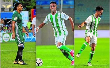 Nacho, Rafa Navarro e Iván Navarro, tres exgereneros que han jugado con el Betis este verano. Nacho, Rafa Navarro e Iván Navarro, tres exgereneros que han jugado con el Betis este verano.