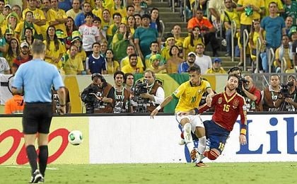 Ramos y Neymar, en un partido internacional. Ramos y Neymar, en un partido internacional.