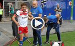 Nicolai Müller (Hamburgo) se rompe los ligamentos celebrando un gol