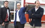 Castro, Arias y Javi Guerrero, en el entrenamiento de hoy