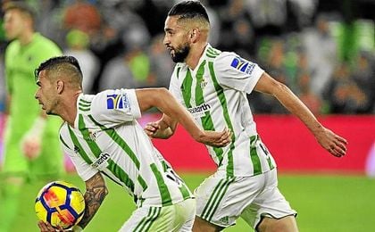 Boudebouz anotó en el minuto 83 ante el Getafe el gol que supuso el 2-2. Boudebouz anotó en el minuto 83 ante el Getafe el gol que supuso el 2-2.