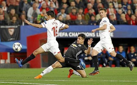 Imagen del Sevilla-Manchester de Liga de Campeones. Imagen del Sevilla-Manchester de Liga de Campeones.