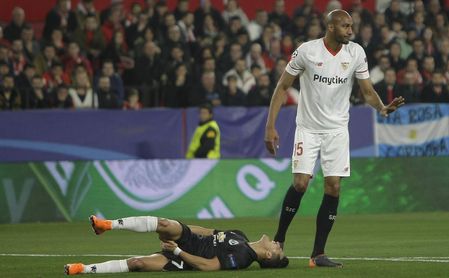 Steven Nzonzi durante un partido con el Sevilla FC. Steven Nzonzi durante un partido con el Sevilla FC.
