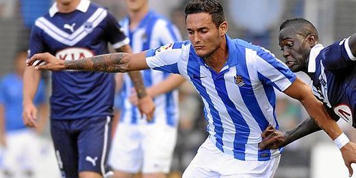 Partido amistoso entre la Real Sociedad y el Girondins; en la imagen, Cadamuro. Partido amistoso entre la Real Sociedad y el Girondins; en la imagen, Cadamuro.