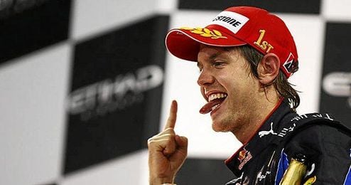 Vettel celebra el triunfo Vettel celebra el triunfo