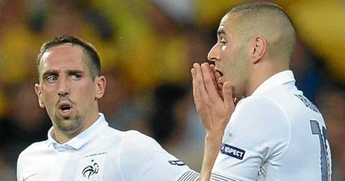 Rubery y Benzema durante un partido con la selección francesa. Rubery y Benzema durante un partido con la selección francesa.
