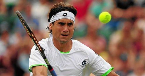 David Ferrer en el partido ante Dodig en Wimbledon David Ferrer en el partido ante Dodig en Wimbledon