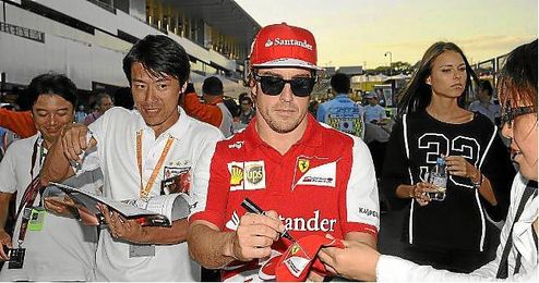 Alonso durante el GP de Japón en el circuito de Suzuka. Alonso durante el GP de Japón en el circuito de Suzuka.
