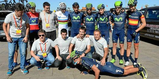 El Movistar Team, en el Tour de Pekín que ganó Intxausti. El Movistar Team, en el Tour de Pekín que ganó Intxausti.