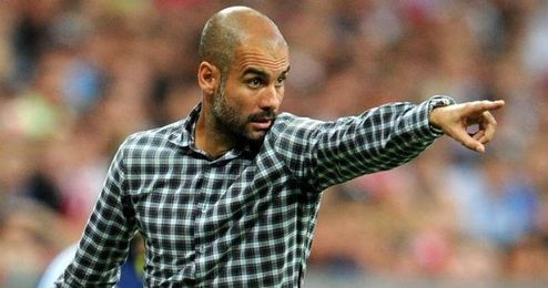 Pep Guardiola durante un partido con el Bayern. Pep Guardiola durante un partido con el Bayern.